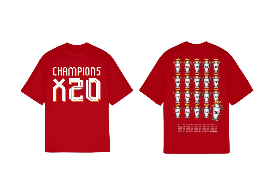 Liverpool Champions X 20  Red T-Shirt